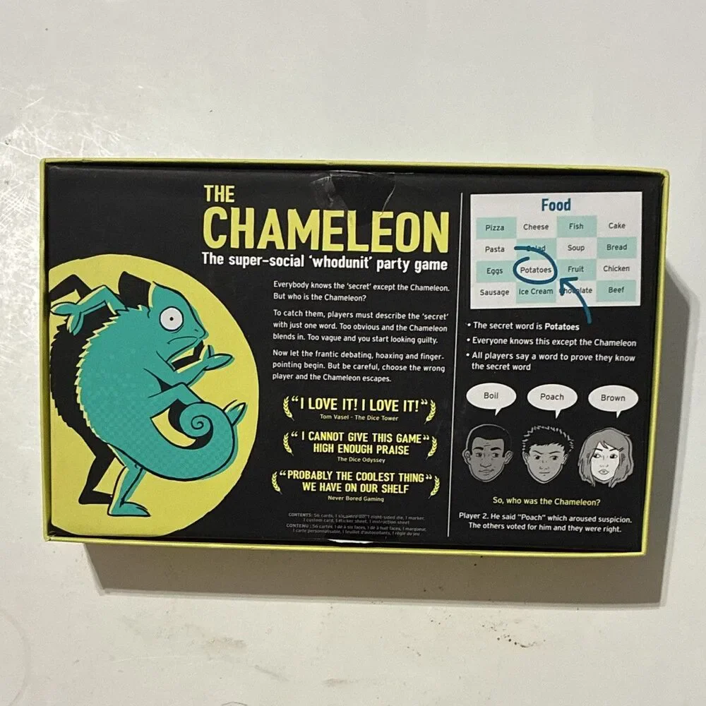 The Chameleon Board Game Big Potato Complete Social Deduction Party Game 3-8